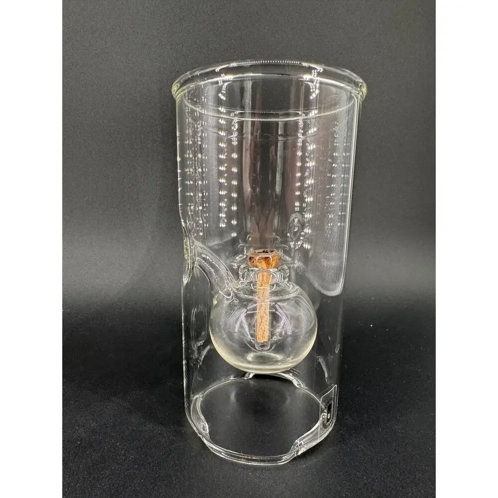 Wolfard Glass Oil Lamps Set 2 Hand Blown Glass Hurricane Candle Lanterns Modern